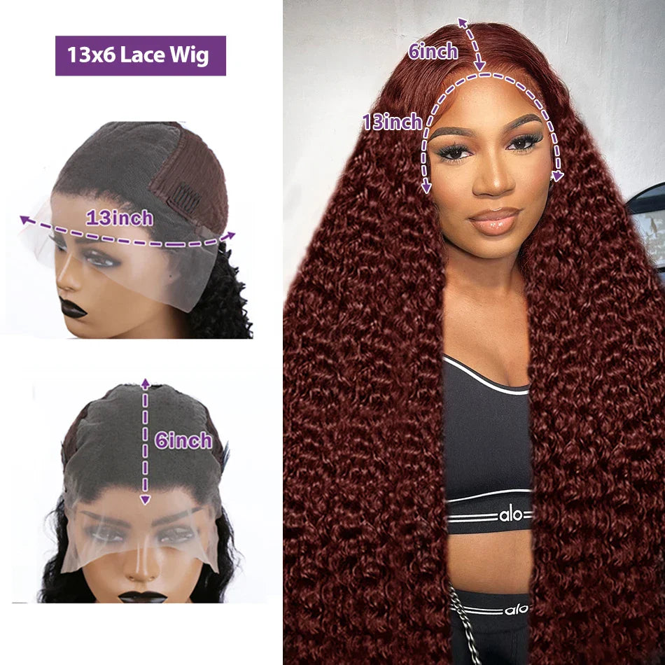 Reddish Brown Lace Frontal Curly Wig